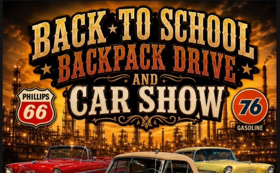 Back to School Backpack Drive Car Show partial flyer July 2026